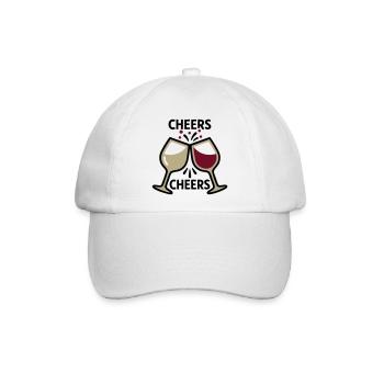 Cheers Weinglaeser Logo - Baseballkappe - Weiß/Weiß - Vorne