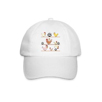 Hühnerstall Hühner Fußball - Baseballkappe - Weiß/Weiß - Vorne