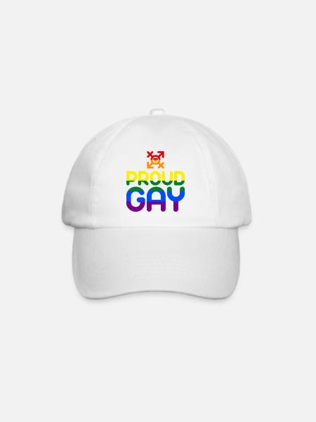 Proud Gay (farbenfroh) - Baseballkappe - Weiß/Weiß