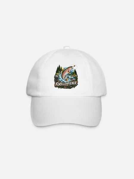 Forellenfieber - Baseballkappe - Weiß/Weiß