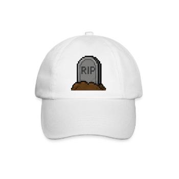 RIP Pixel Grabstein - Baseballkappe - Weiß/Weiß - Vorne