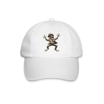 Eleganter tanzender Frosch im Anzug - Baseballkappe - Weiß/Weiß - Vorne