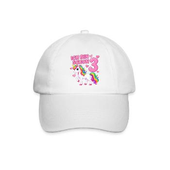 3. Geburtstag Mädchen 3 Jahre alt Einhorn - Baseballkappe - Weiß/Weiß - Vorne