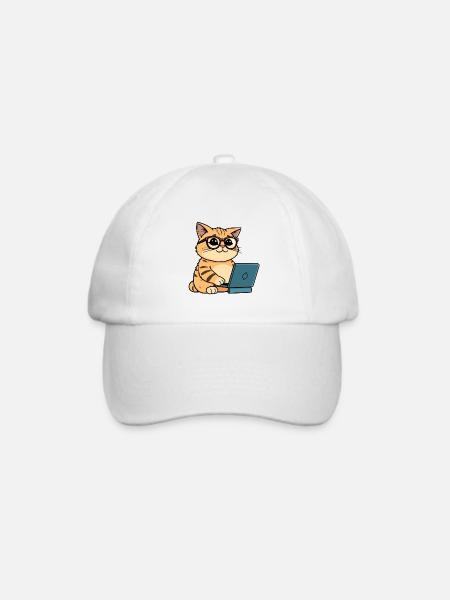 Coding Cat - Baseballkappe - Weiß/Weiß
