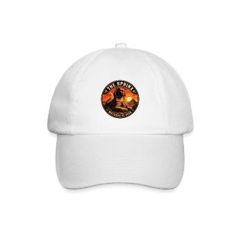 Große Sphinx von Gizeh, Ägypten, Vintage-Abzeichen - Baseballkappe - Weiß/Weiß - Vorne