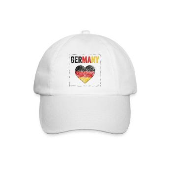 Deutschland Flagge Feiertag Deutschland Herz Deutsche Flagge - Baseballkappe - Weiß/Weiß - Vorne