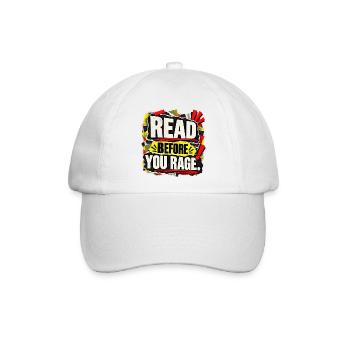 Read before you rage - Media Literacy Statement - Baseballkappe - Weiß/Weiß - Vorne