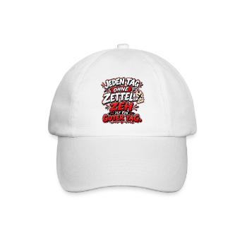 Jeden Tag Ohne Zettel am Zeh - Baseballkappe - Weiß/Weiß - Vorne