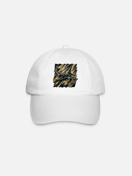 Geometrischer Jet im Diamantmuster - Baseballkappe - Weiß/Weiß