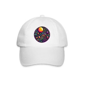 Psy Circle Kosmische Geometrie - Baseballkappe - Weiß/Weiß - Vorne