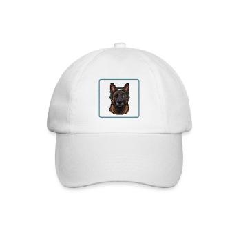 Malinois Ripley Dog 16-Bit - Baseballkappe - Weiß/Weiß - Vorne