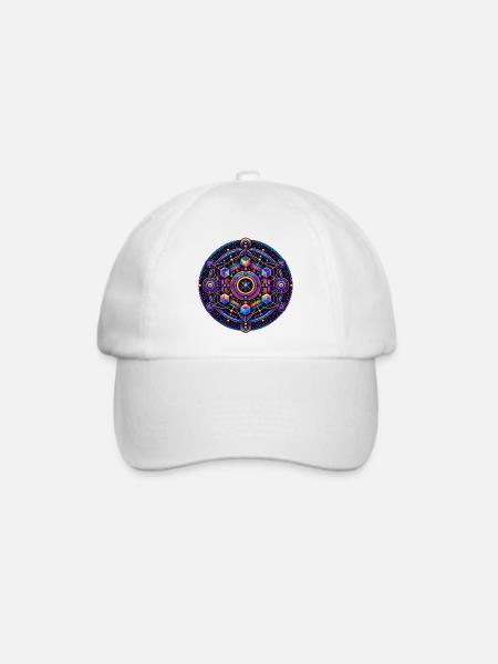 Psy Circle Kosmische Geometrie - Baseballkappe - Weiß/Weiß