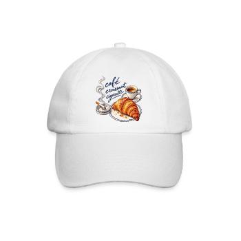 Café Croissant - Baseballkappe - Weiß/Weiß - Vorne