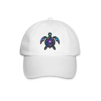 Kosmische Schildkröte Beschützer - Baseballkappe - Weiß/Weiß - Vorne