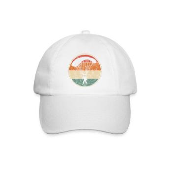 Retro Fallschirmspringer Fallschirm Extremsport - Baseballkappe - Weiß/Weiß - Vorne