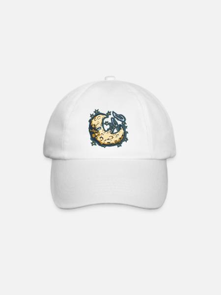 Der Rauchende Mond - Baseballkappe - Weiß/Weiß