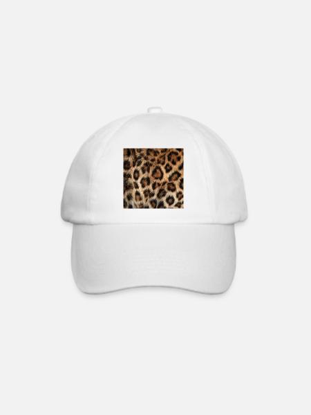 Wildleopardenfell - Baseballkappe - Weiß/Weiß