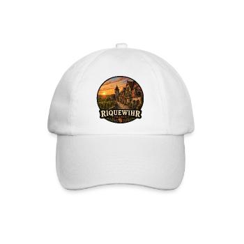 Riquewihr Frankreich Elsass Weinberge Vintage - Baseballkappe - Weiß/Weiß - Vorne