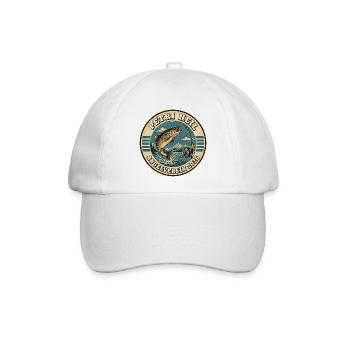Petri Heil Angelverein 2026 – Retro Angler Shirt - Baseballkappe - Weiß/Weiß - Vorne