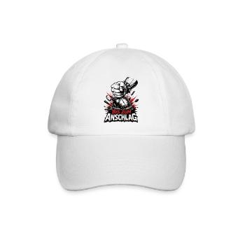 Bis zum Anschlag Thrash Metal Faust Design - Baseballkappe - Weiß/Weiß - Vorne