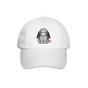 Wütender, grummeliger Hase - Baseballkappe - Weiß/Weiß - Vorne