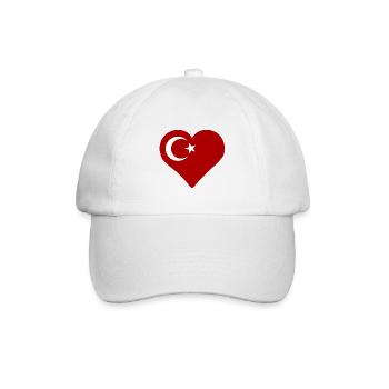 Ein Herz für die Türkei - Baseballkappe - Weiß/Weiß - Vorne