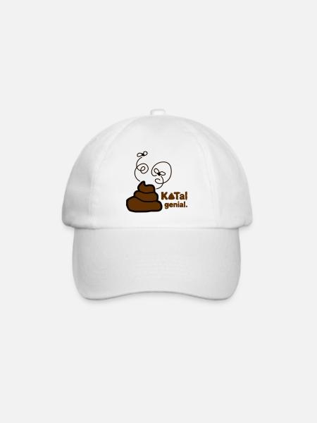 Kotal genial Kacke Kot Scheisse Haufen WC Hunde - Baseballkappe - Weiß/Weiß