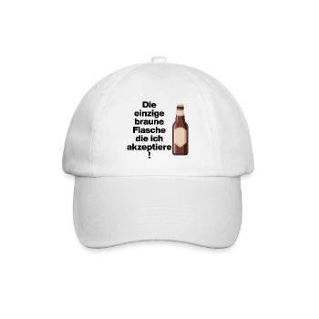 EINZIGE AKZEPTIERTE BRAUNE FLASCHE. NO NZS, NO AFD - Baseballkappe - Weiß/Weiß - Vorne