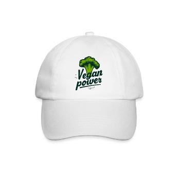 Vegan Power - Baseballkappe - Weiß/Weiß - Vorne