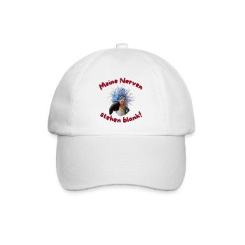 Krallo Kreisch™  Meine Nerven stehen blank! - Baseballkappe - Weiß/Weiß - Vorne