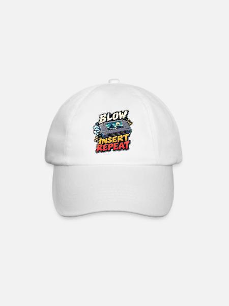Blow Insert Repeat – Retro-Gaming - Baseballkappe - Weiß/Weiß