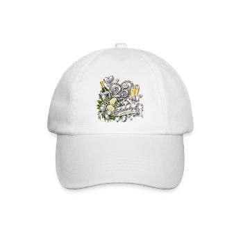 25. Silberhochzeit Festdesign - Baseballkappe - Weiß/Weiß - Vorne