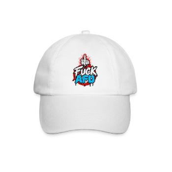 FUCK AfD – Anti-AfD Statement Design - Baseballkappe - Weiß/Weiß - Vorne