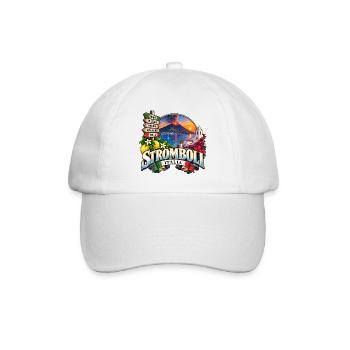 Stromboli – Vulkan, Meer & Italien - Baseballkappe - Weiß/Weiß - Vorne
