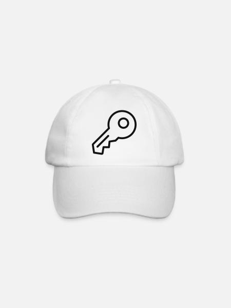 Tastenzeilen-Symbol - Baseballkappe - Weiß/Weiß