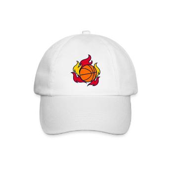 Basketball Flames - Baseballkappe - Weiß/Weiß - Vorne