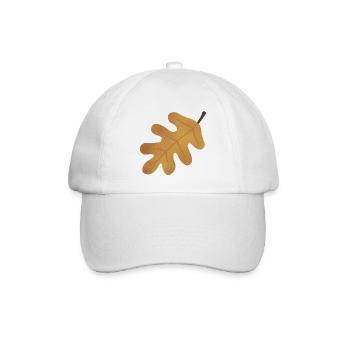 Herbst-Eichenblatt-Silhouette - Baseballkappe - Weiß/Weiß - Vorne