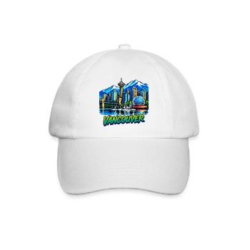 Vancouver Stadtlandschaft Neon - Baseballkappe - Weiß/Weiß - Vorne