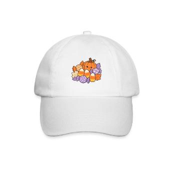 Candy Corn Stillleben – Soft Halloween - Baseballkappe - Weiß/Weiß - Vorne