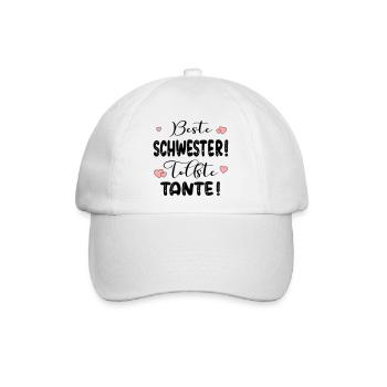 Schwester Tante Baby - Baseballkappe - Weiß/Weiß - Vorne