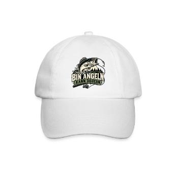 Bin Angeln kann dauern - Baseballkappe - Weiß/Weiß - Vorne