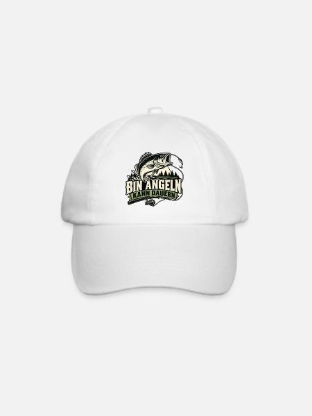Bin Angeln kann dauern - Baseballkappe - Weiß/Weiß