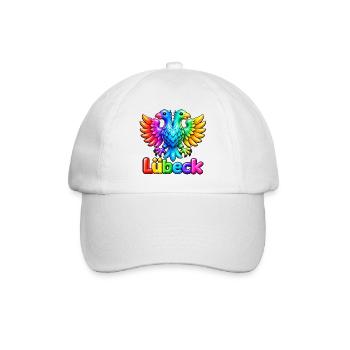 Lübeck unter dem Regenbogen - Baseballkappe - Weiß/Weiß - Vorne