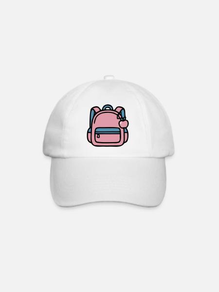 Schulranzen Rucksack Grafik - Baseballkappe - Weiß/Weiß