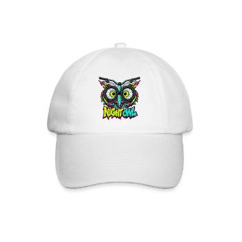 Neon Night Owl Mountainbike-Kunst - Baseballkappe - Weiß/Weiß - Vorne