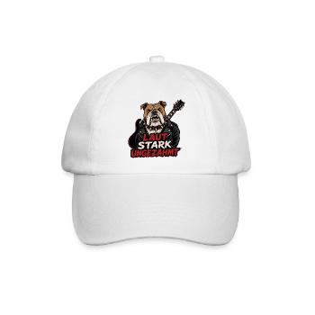 Laut stark ungezähmt Bulldogge Rocker Design - Baseballkappe - Weiß/Weiß - Vorne