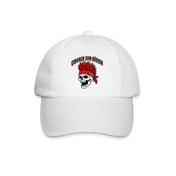 Geboren zum Röhren Totenkopf Biker Design - Baseballkappe - Weiß/Weiß - Vorne