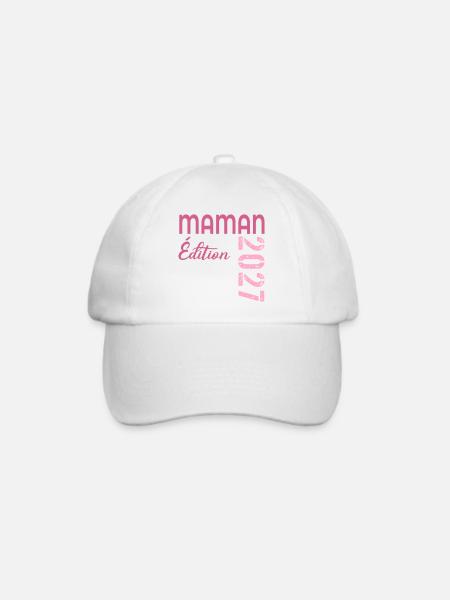 Baby Mom 2027, Frankreich - Baseballkappe - Weiß/Weiß