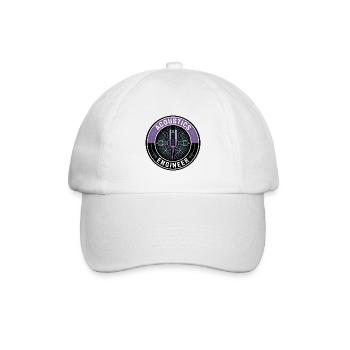 Akustikingenieur Stimmgabel-Wave-Abzeichen-Geschenk - Baseballkappe - Weiß/Weiß - Vorne