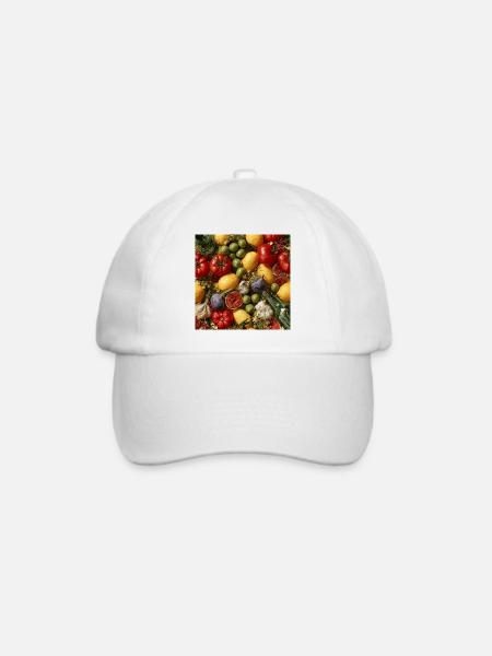 Mittelmeer-Obstkorb - Baseballkappe - Weiß/Weiß